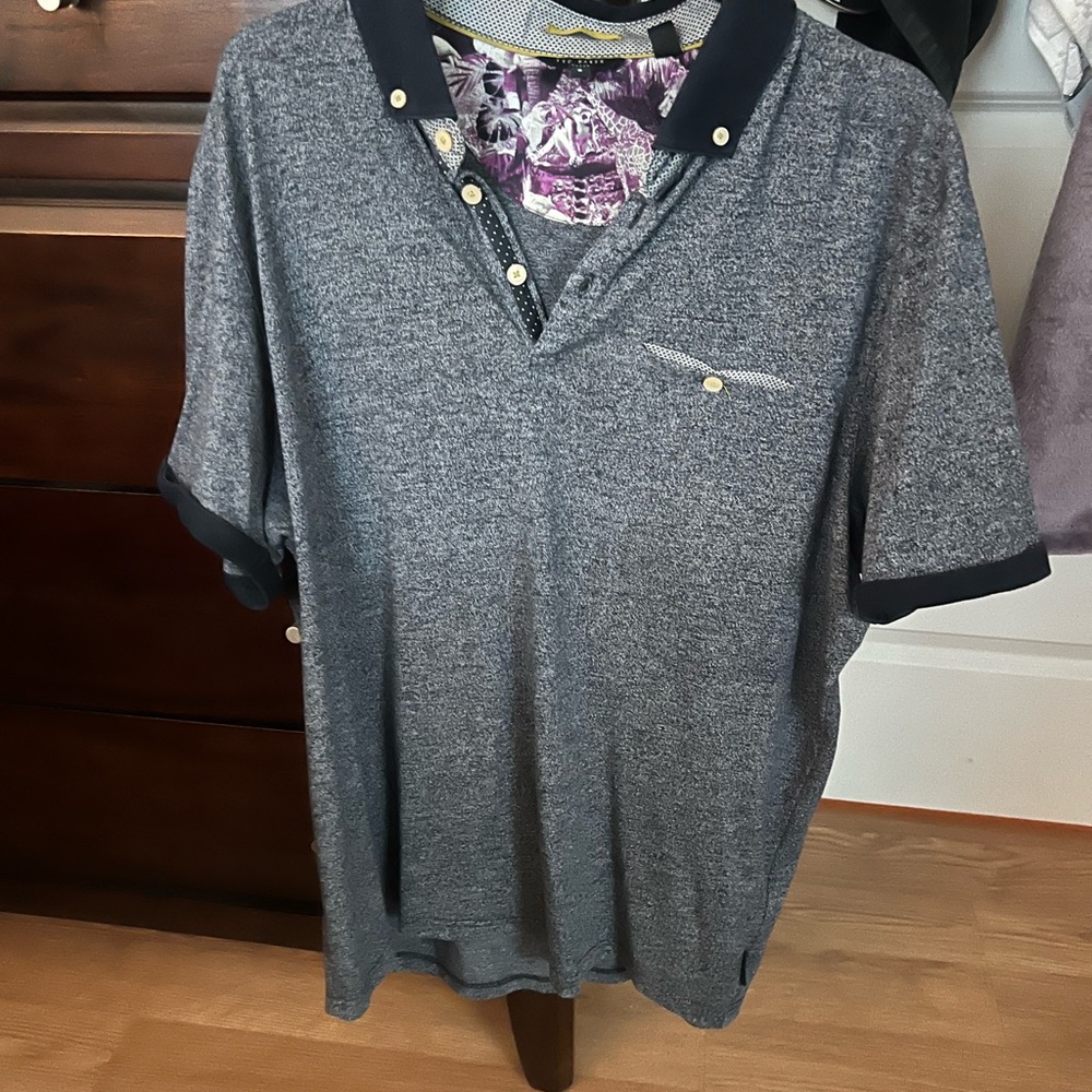 Ted Baker men’s polo, blue, size 6/XL, gently used
